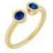 14K Yellow Natural Blue Sapphire Two-Stone Ring